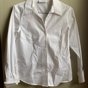 Crisp white Womens button down shirt